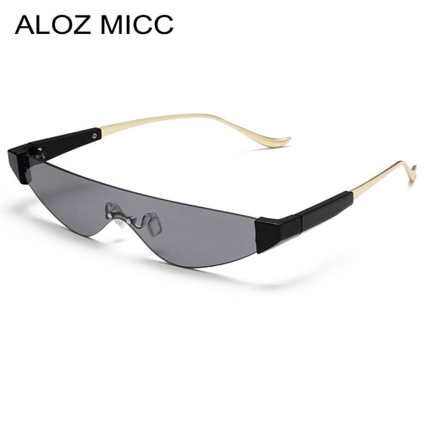 ALOZ MICC Fashion Rimless Cat Eye Sunglasses Women 2019 Brand Designer Sun glasses Female Men Candy Color Goggles Eyewear A008