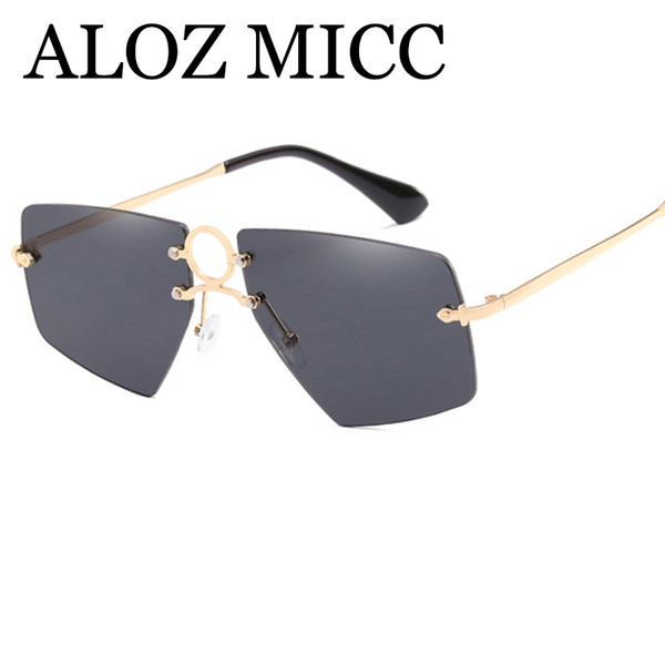 ALOZ MICC New 2018 Fashion Rimless Frame Sunglasses Women Brand Designer Retro Square Mirror Sun Glasses For Men UV400 A438