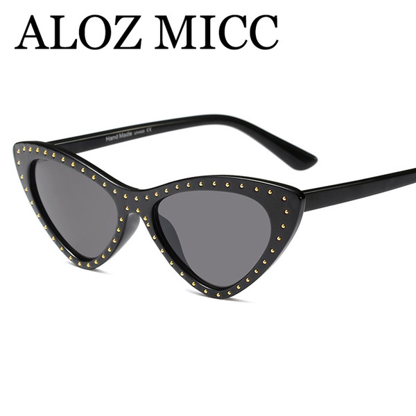 ALOZ MICC Luxury Rivet Cat Eye Sunglasses Women 2018 Brand Design Vintage Small Triangle Sun Glasses For Women Shades UV400 A507