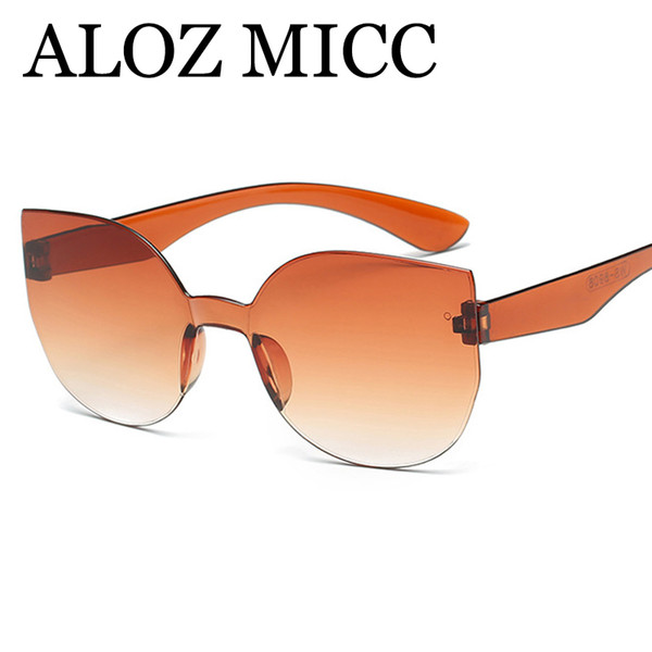 ALOZ MICC Women Fashion Cat Eye Conjoined Lens Brand Designer Hot Selling Acetate Temple Sun Glasses UV400 A097