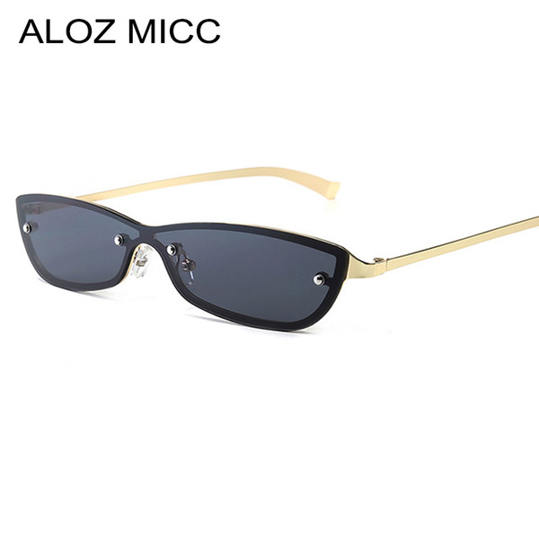 ALOZ MICC Rimless Cat Eye Sunglasses Women Men 2019 Fashion Candy Color High Quality Sun glasses Female shade Oculos De Sol A168