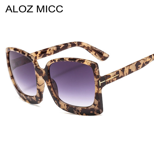 ALOZ MICC Vintage Oversized Sunglasses Women Brand Fashion Summer Square Sun Glasses Ladies Female Gradient Eyewear A240