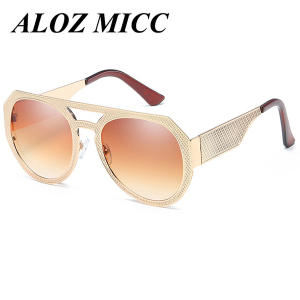 ALOZ MICC Brand Elegant Fashion Men Ladies Sunglasses Women Female Alloy Framed Mirror Oculos De Sol Eyewear UV400 A318