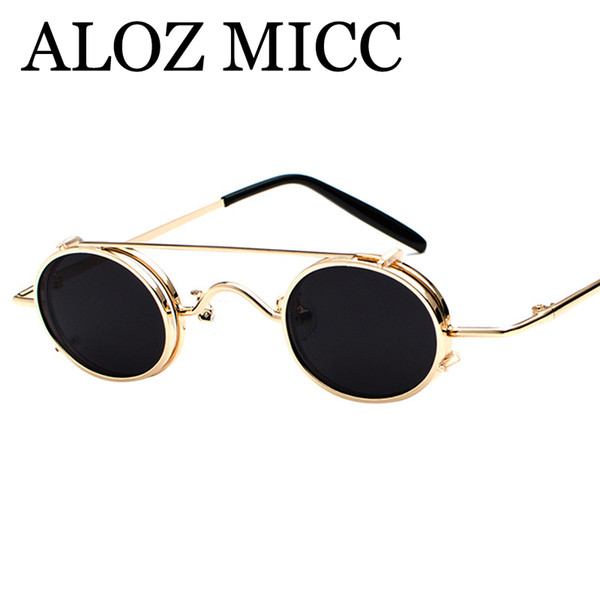 ALOZ MICC Luxury Round Metal Sunglasses Steampunk Women Fashion Coating Glasses intage Retro Lentes Oculos UV400 A467