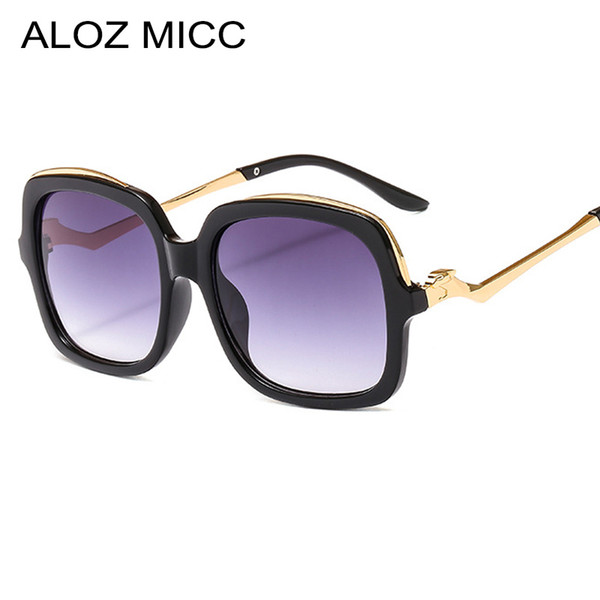 ALOZ MICC Oversized Square Sunglasses Women Fashion Big Frame Sun Glasses Men Shades Gradient Eyewear UV400 A554