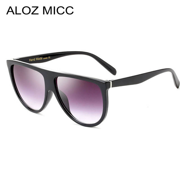 ALOZ MICC 2019 luxury sunglasses Brand designer Women Sunglasses Vintage Acetate Shaded Lens Thin Shadow Glasses Men A013