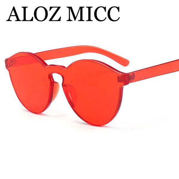 ALOZ MICC Brand Designer Women Cat Eye Luxury Sunglasses Hot Candy Color Integrated Eyewear UV400 A384