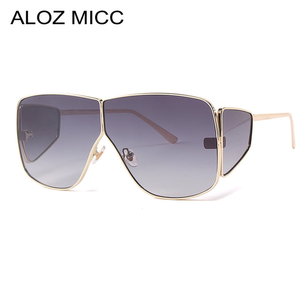 ALOZ MICC Vintage Women Oversized Sunglasses Men Fashion Brand Metal Square Sunglasses Women Shades Goggles UV400 A068