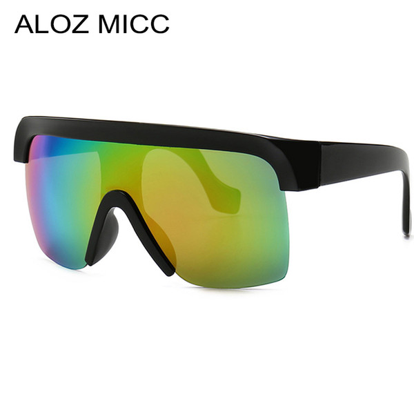 ALOZ MICC Oversized Sunglasses Women 2019 Brand Designer Fashion Flat Top Sunglasses Men Big Frame Outdoor Goggle Oculos A406