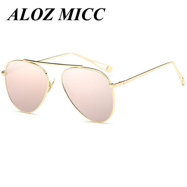 ALOZ MICC New Fashion Women Oval Sunglasses New Vintage Metal Men Coating Mirror Goggles Brand Designer Sun Glasses Oculos UV400 A049