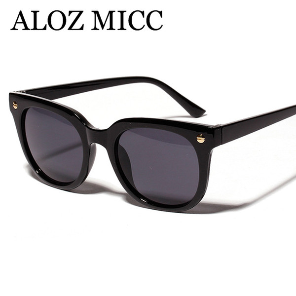 ALOZ MICC Vintage Square Sunglasses Women 2018 Brand Designer Eyewear Female Luxury Rivet Black Beige Sun Glasses Men UV400A608