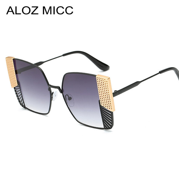 ALOZ MICC Fashion Women Oversize Square Sunglasses Men 2019 New Brand Designer Sunglasses Women Shades Vintage Glasses Goggles UV400 A423