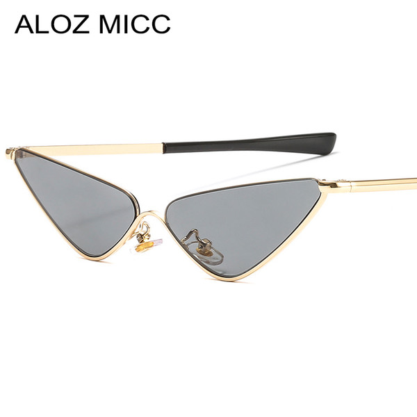 ALOZ MICC Sexy Cat Eye Sunglasses Women NEW Small Metal Frame Vintage Triangle Ocean Sun Glasses Female Shades A619