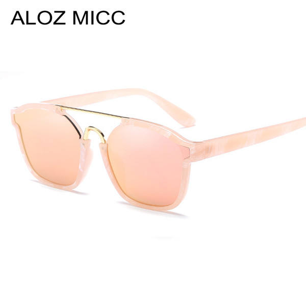 ALOZ MICC New Fashion Brand Sunglasses Women Vintage Square Men Glasses Reflective Coating Mirror Oculos de sol A062