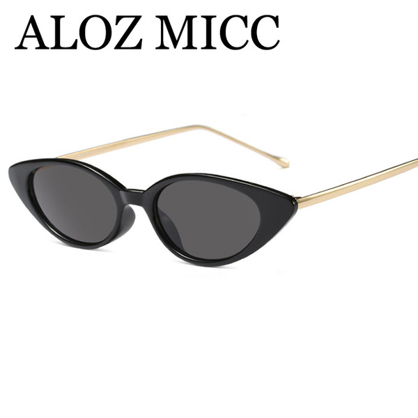 ALOZ MICC Fashion Small Cat Eye Women Sunglasses Unique Metal Frame Sun Glasses Women Shades Brand Designer Oculos A510