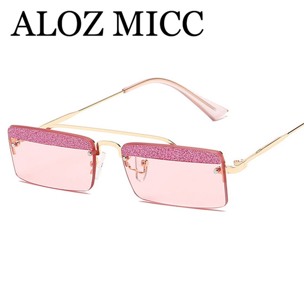 ALOZ MICC Fashion Small Square Sunglasses Women Men Brand Designer Rectangle Alloy Sun Glasses For Women Shade Oculos A548