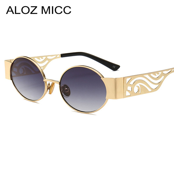 ALOZ MICC Vintage Oval Sunglasses Women Men Brand Designer Metal Steampunk Round Sun Glasses Unisex Oculos UV400 A620