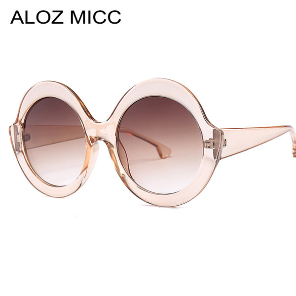 ALOZ MICC 2019 New Women Oversized Round Sunglasses Brand Designer Fashion Cat Eye Sun Glasses Women Vintage Glasses UV400 A648