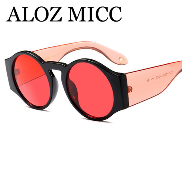 ALOZ MICC 2018 Fashion Round Sunglasses Women Designer Jelly Multicolor Clear Leg Sun Glasses Men Shades Eyewear UV400A410