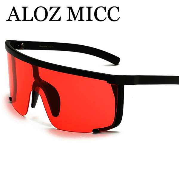 ALOZ MICC 2018 Sexy Women Oversize Mask Shape Shield Visor Sunglasses Women Fashion Men Flat Top Windproof Hood Eyeglasses A592