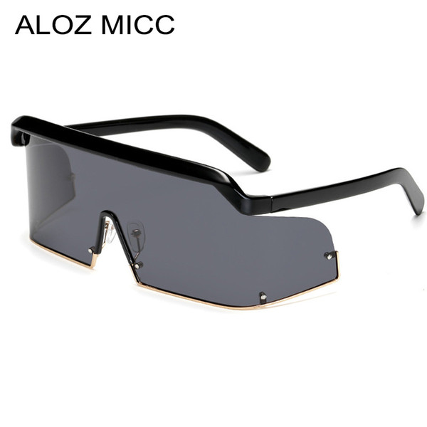 ALOZ MICC Male Polarized Sunglasses Men Oversized One Piece Lens Vintage Big Windproof Goggle Glasses Unique Glasses Lens A659