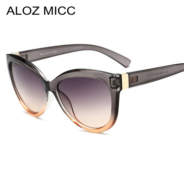 ALOZ MICC Women Oversize Cat Eye Sunglasses Brand Designer Vintage Black Eyeglasses Female Gradient Lens Sunglasses Women A457