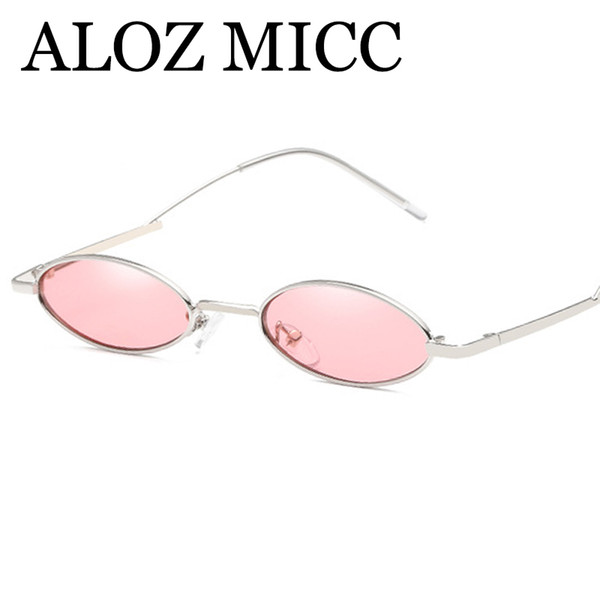 ALOZ MICC 2018 New Oval Sunglasses Women Brand Designer Unique Curved Leg Trend Women Round Sun Glasses UV400 Goggles A527