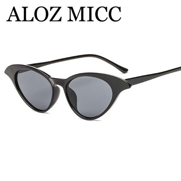 ALOZ MICC Cat Eye Sunglasses for Women Brand Designer Vintage Acetate Frame Black Red Clear Sun Glasses Women Shades A525