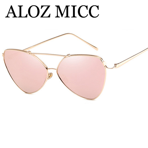 ALOZ MICC Sexy Irregular Mirror Sunglasses Women Fashion Brand Designer Men Alloy Frame Little Pilot Mirror Eyeglasses A380