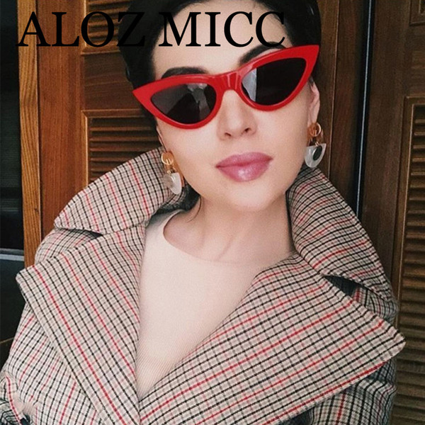 ALOZ MICC Fashion Women Cat Eye Sunglasses Lady Brand Designer Trend Black Red Blue Frame Women Sunglasses UV400 A534