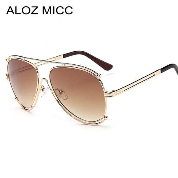 ALOZ MICC Fashion Brand Designer Women Vintage Pilot Sun Glasses for Male Oversized Shades Retro Female Steampunk Sunglasses UV400 A187