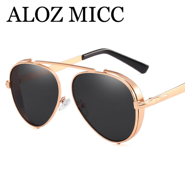 Oversized Steampunk Pilot Sunglasses Women Men Brand Design Fashion Metal Oval Frame Sun Glasses UV400 Oculos De Sol A485