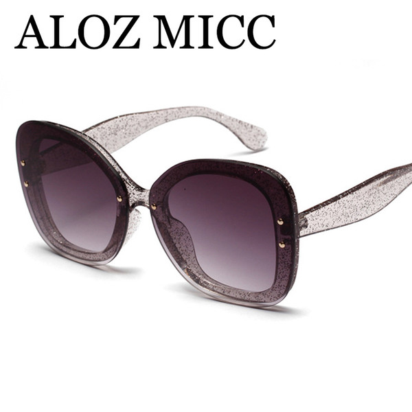 ALOZ MICC Oversized Rimless Sunglasses Women 2018 Brand Designer Eyewear for Female High Quality Glasses Oclous UV400 A551