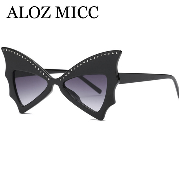 ALOZ MICC Oversize Butterfly Sunglasses Women Fashion Sun Glasses For Women Brand Designer Rivets Eyeglasses UV400 A602