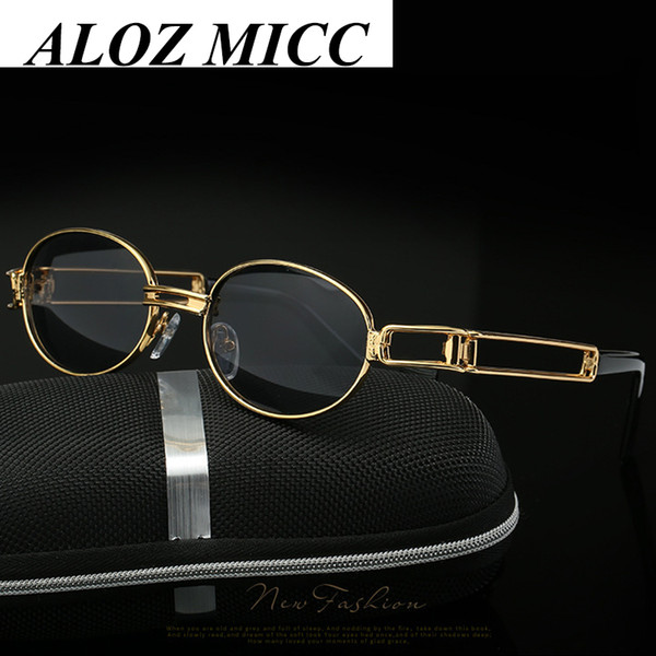 ALOZ MICC Brand Transparent Round Glasses Clear Lens Men Small Oval Sunglasses For Women Steam Punk Sunglasses Female Pink Glasses A139