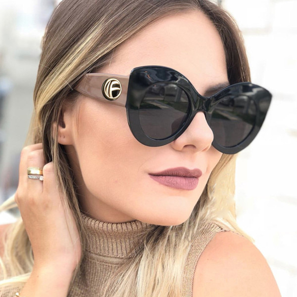 ALOZ MICC Fashion Women Cat Eye Sunglasses Women Brand Vintage Big Frame Sun Glasses Female Shades Oculos UV400 A558