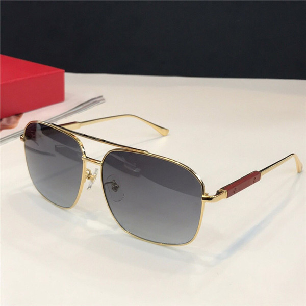 New Luxury Men Designer Sunglasses Metal Simple Atmosphere Glasses Handmade wood Manufacture Lens Laser UV400 Protection With Case