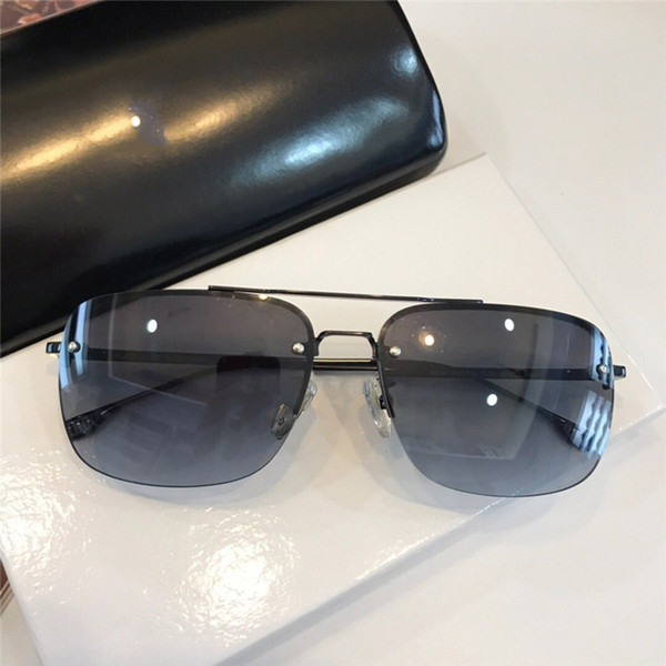 Fashion New Designer Sunglasses Square Half Frame Glasses Simple Men Business Style Eyewear Lens Laser Top Quality UV400 protection