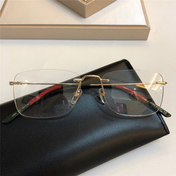 New Fashion Luxury Designer Optical Glasses Square Frameless glasses Trend Simple Style Eyewear Top Quality Come with case 0399