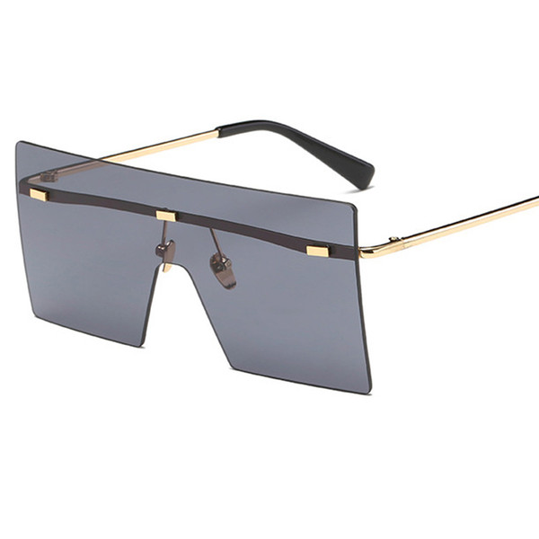 Fashion Brand Designer Rimless Sunglasses For Women Men Vintage Integrated Eyewear Male Female Siamese Sunglasses UV400L137