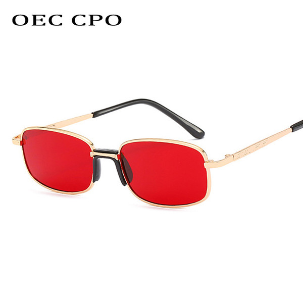 OEC CPO Fashion Square sunglasses Women Vintage Shades Brand Designer Sexy Red Black Sun Glasses Men Driving oculos femini L154