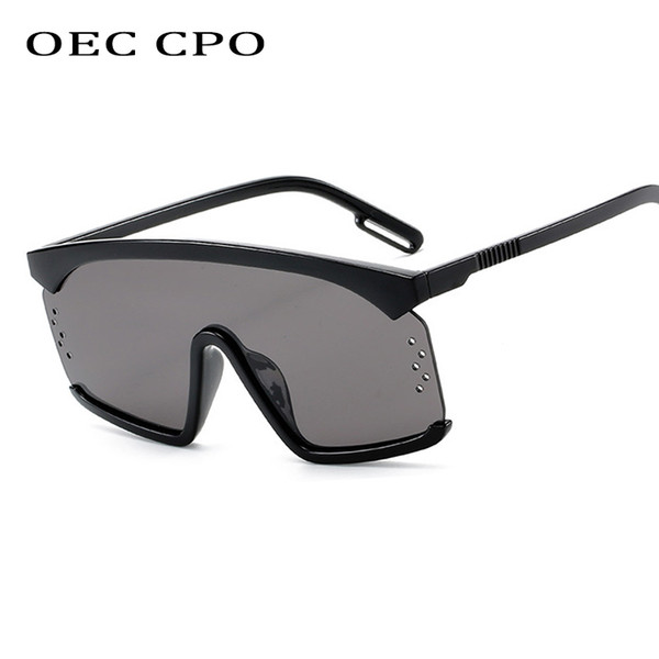 OEC CPO Fashion Oversized Sunglasses Women Square Style Personality Exaggerated Big Frame Sun Glasses Men Vintage GogglesL75