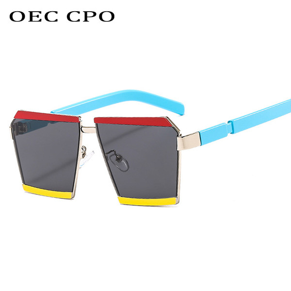 OEC CPO Hot Fashion Square Sunglasses Women Luxury Sunglasses Brand new Design Unique Exterior Reflective Sunglasses Man Outdoor GlasseL164