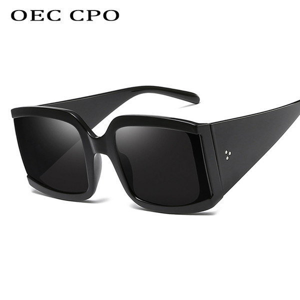 OEC CPO Unisex Square Sunglasses Women Big Frame Fashion Retro Mirror Sun Glasses Man Brand Travel driving Glosses De Soleil FemmeL178