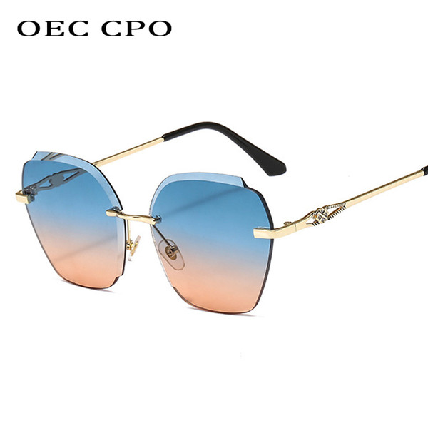 OEC CPO 2019 New Rimless Sunglasses Women Brand Design High Quality Men Sun Glasses For Women UV400 Unisex L40