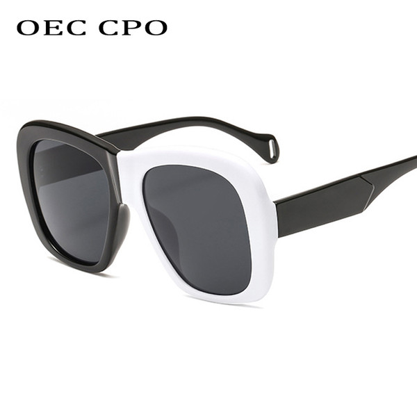 OEC CPO NEW Ladies Square Sunglasses Women Brand Design Vintage Shades Sun Glasses Female Men Black White Two Color Eyewear L54