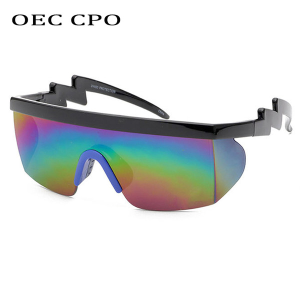 OEC CPO Vintage Men Sunglasses Man Brand Designer One Piece Women Oversize Windproof Goggles Outdoor Riding Sun Glasses For Men L51
