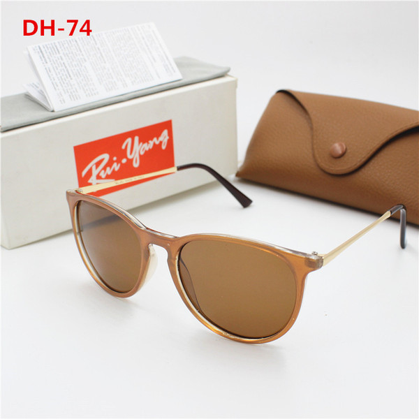 1pcs Hot Men's and women's high quality fashion designer goggles ray retro brand Sunglasses Gold Frame Brown Gradient lens UV 400 protection