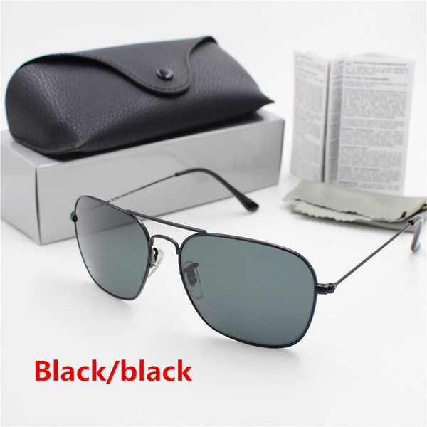 1PCS New Arrival High Quality YXVAXL Brand Eye Protection Style Sunglasses Black Frame 58mm Black Glass Lens UV400 Protection Black Case