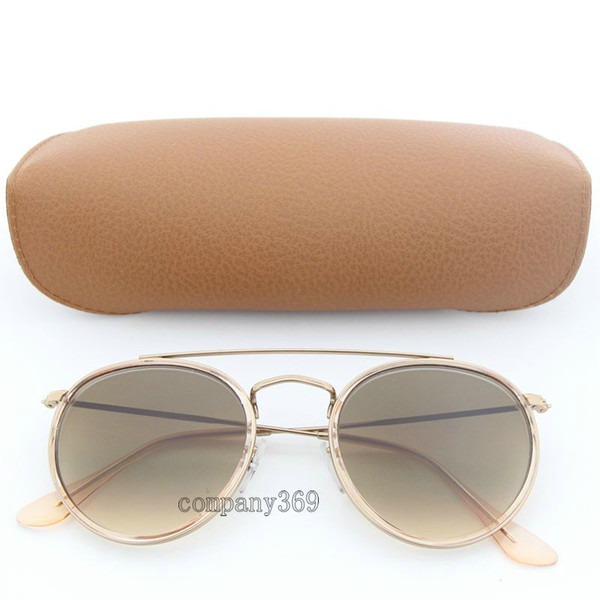 New Vassl Brand Unisex Classic Designer Round Sunglasses Brown gradient UV400 Fashion Sun Glasses Eyewear For Men Women with case box